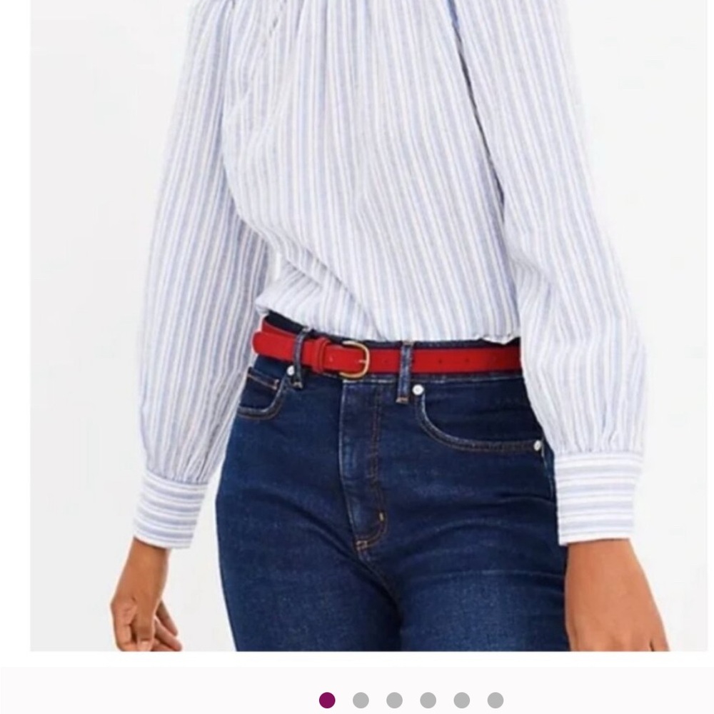 LOFT Blue and White Striped Blouse